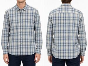 UNTUCKit Men's Blue Plaid 100% Cotton Wrinkle-Free Long Sleeve Shirt Small